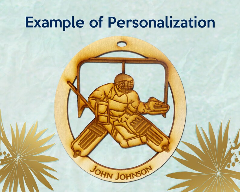 Personalized Ice Hockey Goalie Ornament Ice Hockey Player Etsy