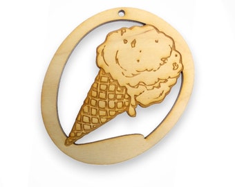 Personalized Ice Cream Cone Ornament - Ice Cream Ornament - Ice Cream Ornaments - Ice Cream Decoration - Summer Ornament