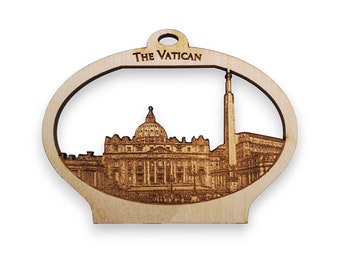Personalized Vatican Christmas Ornament, Unique Vatican City Souvenirs Gifts, Rome Italy Souvenirs, Vatican Keepsake Ornament