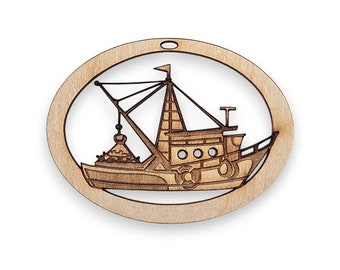 Personalized Trawler Ornament  - Trawler Boat Gift - Trawler Ornaments - Trawler Decor