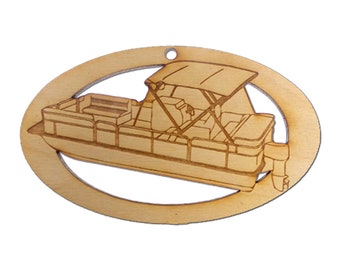 Personalized Pontoon Boat Ornament  - Pontoon Boat Gift - Pontoon Boat Ornaments - Pontoon Boat Decor - Lake Ornament