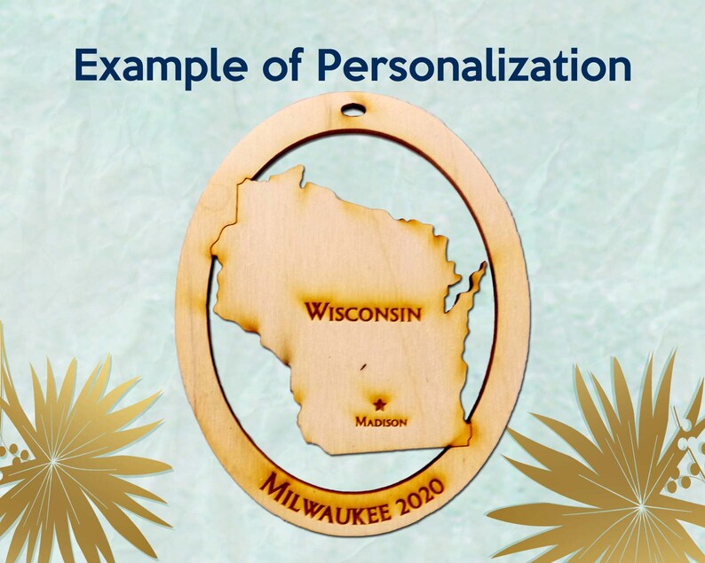 Personalized Wisconsin Ornament Wisconsin State Ornament Etsy