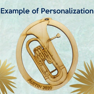 Personalized Euphonium Christmas Ornament Musician Christmas Ornament