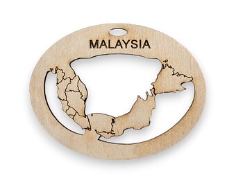 Personalized Malaysia Ornament - Malaysia Ornaments - Malaysia Decor - Malaysia Souvenir - Malaysia Map - Malaysia Christmas Ornaments