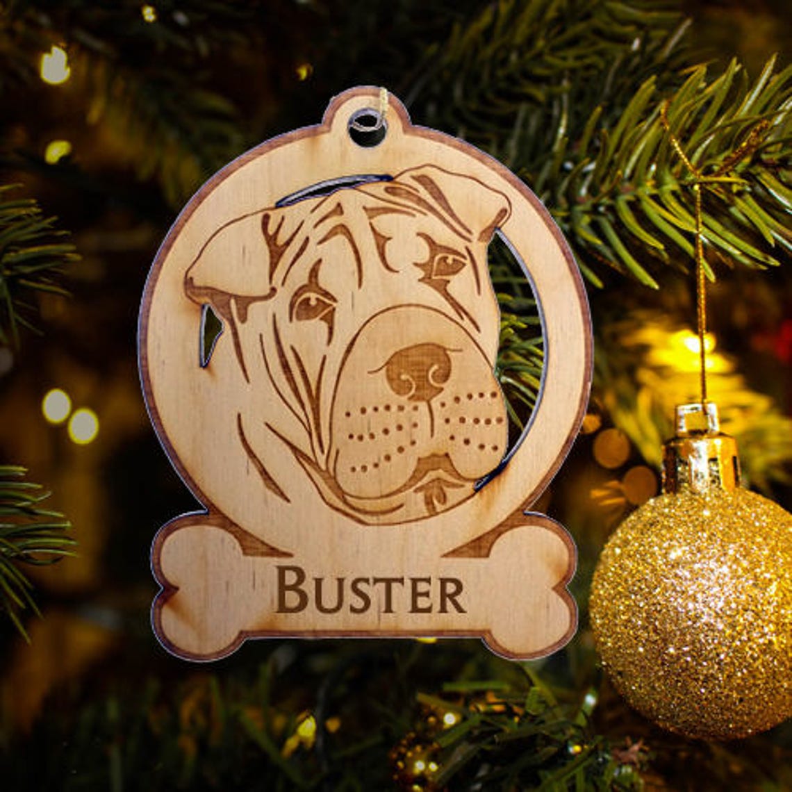 Personalized Shar Pei Ornament Shar Pei Gift Shar Pei Etsy