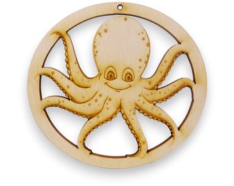 Personalized Octopus Ornament  - Octopus Gift - Octopus Ornaments - Octopus Christmas Ornament