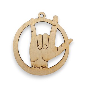Personalized I Love You Sign Language Ornament - I Love You Ornament - Sign Language Gift - Sign Language Ornaments