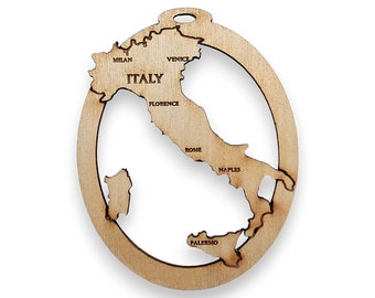Personalized Italy Ornament, Italy Christmas Ornament, Italy Souvenir, Italy Decorations, Italian Ornament, Travel Souvenir