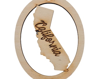 Personalized California Ornament for Christmas Tree, Golden State Keepsakes, Decorations and Souvenirs