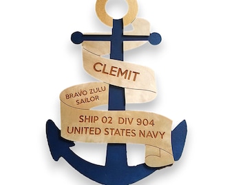 Navy PIR Banner, Navy Door Banner, Navy Boot Camp Graduation Gifts, US Navy Gifts, PIR Navy Graduation Gift, Personalized Anchor Door Hanger
