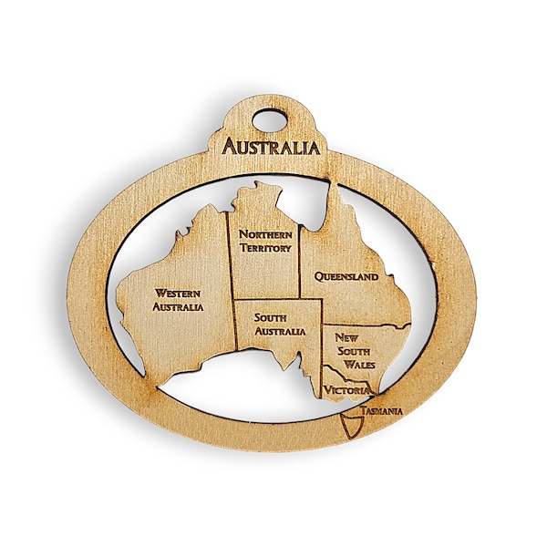 Personalized Australia Ornament - Australia Christmas Ornaments - Australia Souvenir - Map of Australia - Australia Decor - Australia Gift
