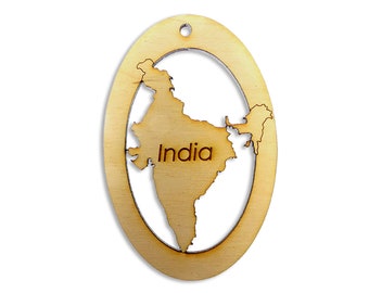 Personalized India Ornament - India Christmas Ornament - India Ornaments - India Souvenir - Travel Ornament - India Decor