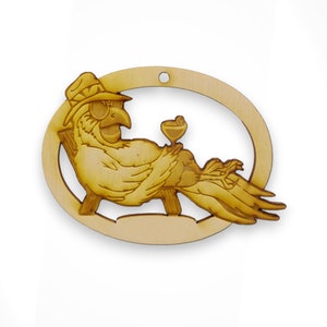 Personalized Relaxing Parrot Ornament - Tropical Ornaments - Tropical Gifts - Tropical Decor