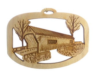 Personalized Covered Bridge Ornament - Covered Bridge Gifts - Covered Bridge Gift Topper - Covered Bridge Ornaments