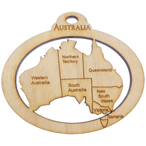 Personalized Australia Ornament - Australia Christmas Ornaments - Australia Souvenir - Map of Australia - Australia Decor - Australia Gift