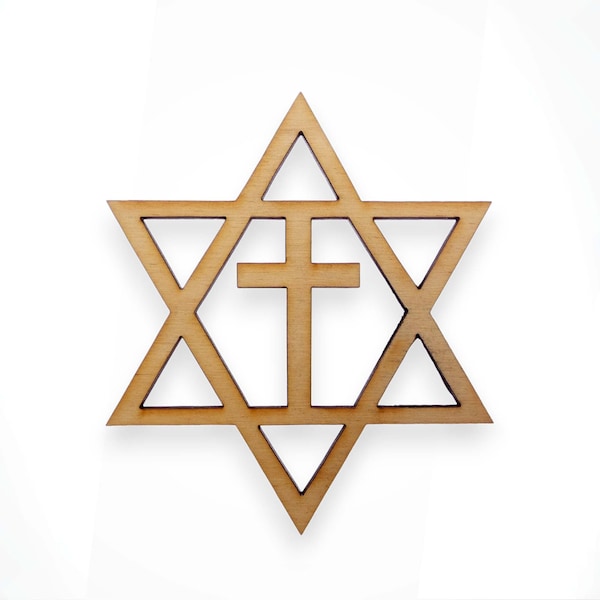 Star of David and Cross Ornament, Hanukkah Decorations, Hanukkah Ornament, Hanukkah Gift Idea, Jewish Gifts, Hanukkah Decor, Magen David