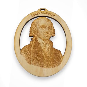 Personalized James Madison Ornament - Americana Gifts - US History Christmas Ornaments
