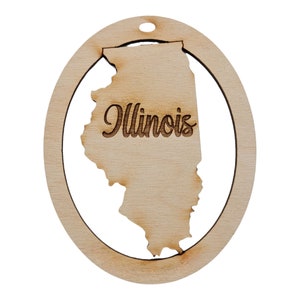 Personalized Illinois Ornament, Illinois Christmas Ornaments, Illinois Gift, State of Illinois Ornament, Illinois Gifts,Illinois Souvenir