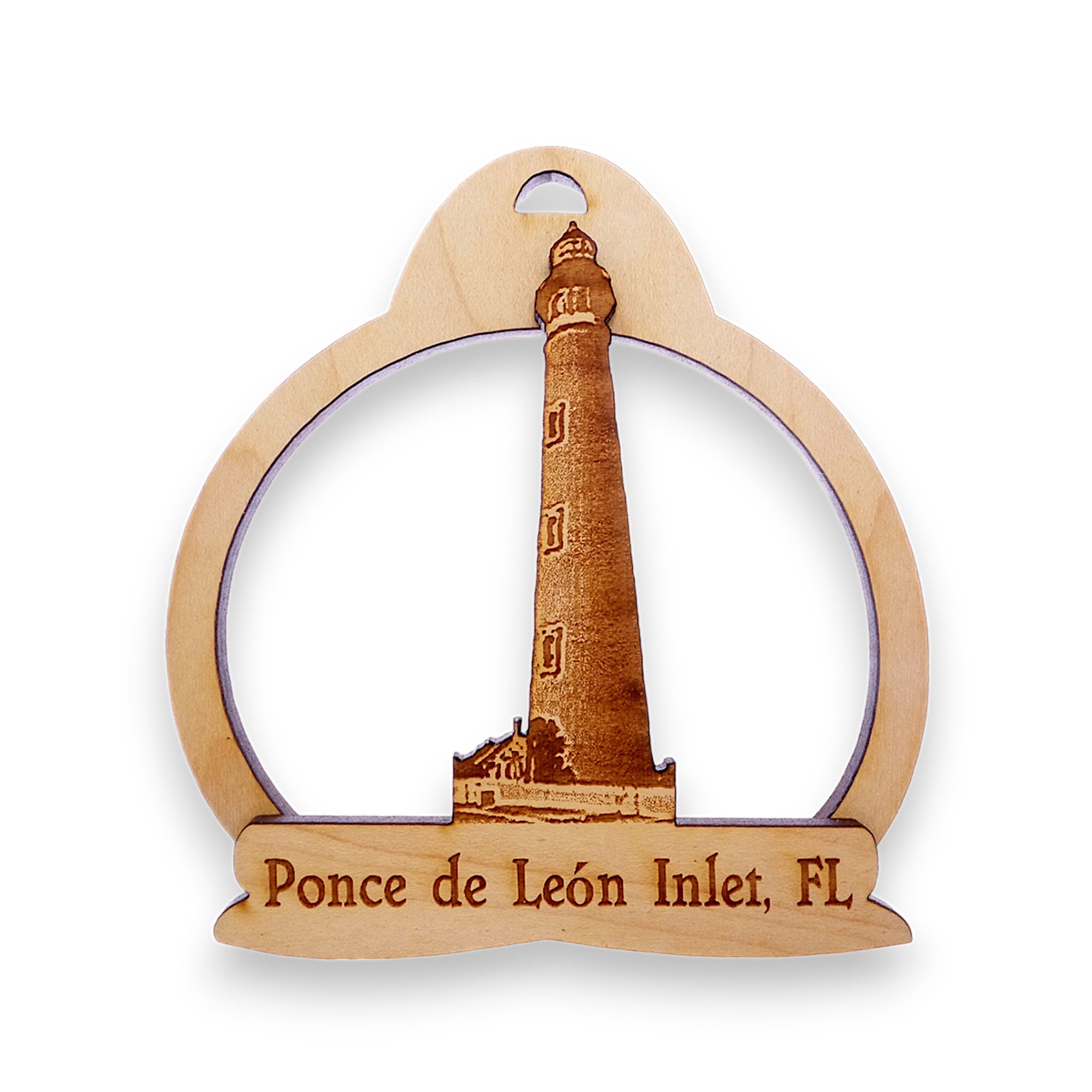 Ponce de Leon Lighthouse Ornament- Daytona Beach Florida - Wooden Lighthouse - Florida Lighthouse Christmas Ornament