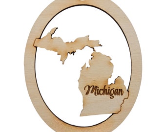 Personalized Michigan Ornament - Michigan State Ornament - Michigan Gift - Michigan Christmas Ornaments - Michigan Decor- Michigan Souvenirs