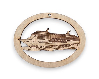 Personalized Cruise Ship Ornament - Cruise Ship Ornaments - Custom Cruise Ship Favor - Wedding Cruise Favor - Cruise Christmas Ornament