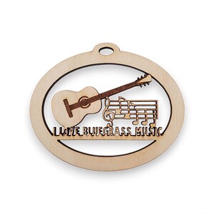 Personalized I Love Bluegrass Music Ornament, Kentucky Bluegrass Music Christmas Ornament, Kentucky Blue Grass Music Keepsake