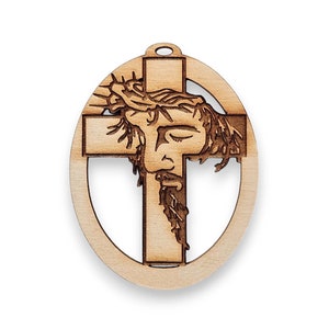 Jesus Cross Ornament, Unique Religious Gift, Beautiful Cross Gift, First Communion Gift, Rustic Cross Ornaments, Inspirational Gift Ideas