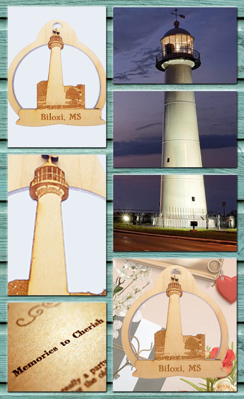 Biloxi Lighthouse Biloxi Lighthouse Christmas Ornaments Etsy