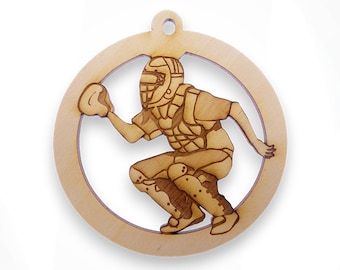 Personalized Baseball Catcher Ornament | Baseball Catcher Christmas Ornaments | Gift Softball Catcher Ornament | Gift Idea for Ball Catcher