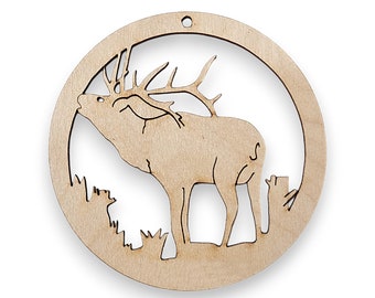 Personalized Elk Ornament, Elk Christmas Ornaments, Elk Gifts, Gift for Elk Hunter, Wildlife Ornament, Wildlife Gifts, Elk Hunting
