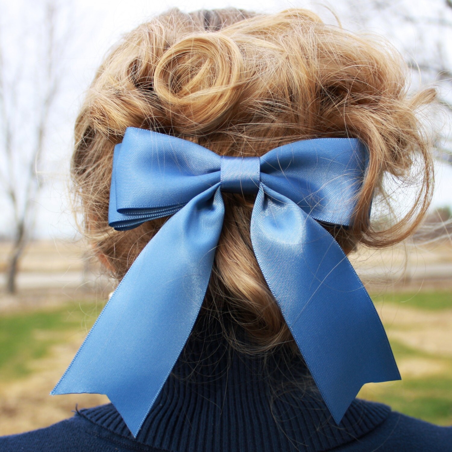 Big Satin Hair Bow ,hair Bow for Women, Hair Clip, Handmade Women