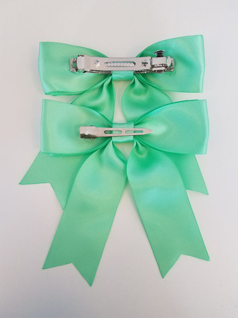 Mint for You Mint Green Hair Bow Satin Ribbon Womens Etsy Australia