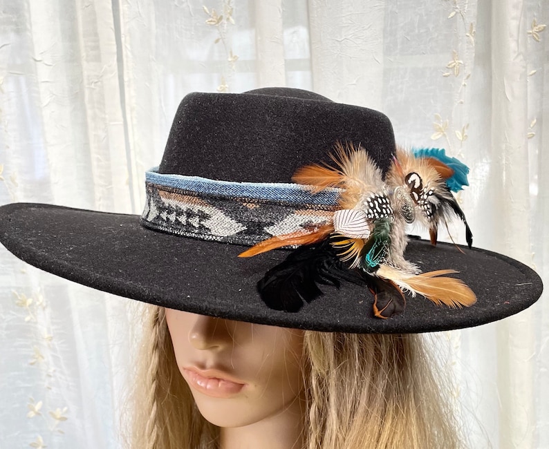 BEST SELLER Custom Cowboy HATBAND- Denim and Oregon Pen Wool- let’s Design Yours-Rodeochics Exclusive Custom Order-One of a Kind image 8
