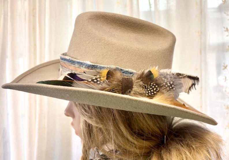 BEST SELLER Custom Cowboy HATBAND- Denim and Oregon Pen Wool- let’s Design Yours-Rodeochics Exclusive Custom Order-One of a Kind image 14