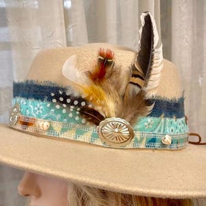 BEST SELLER Custom Cowboy HATBAND- Denim and Oregon Pen Wool- let’s Design Yours-Rodeochics Exclusive Custom Order-One of a Kind image 12
