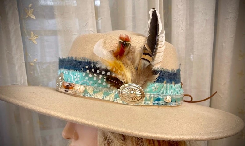 BEST SELLER Custom Cowboy HATBAND- Denim and Oregon Pen Wool- let’s Design Yours-Rodeochics Exclusive Custom Order-One of a Kind image 12