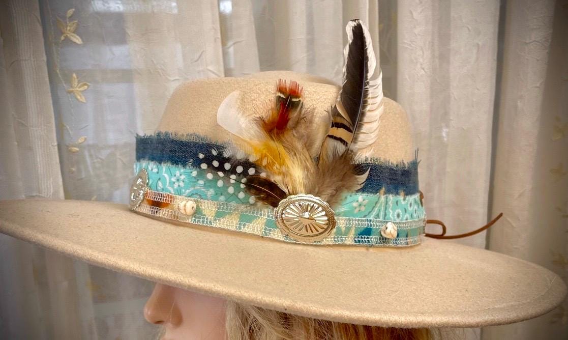 1446 Western Cowboy Hat With Decorative Headband For Women & Men - Multiple Cutecrop Paper Cowboy Hats for Women Men with 6 Replaceable  main image 4