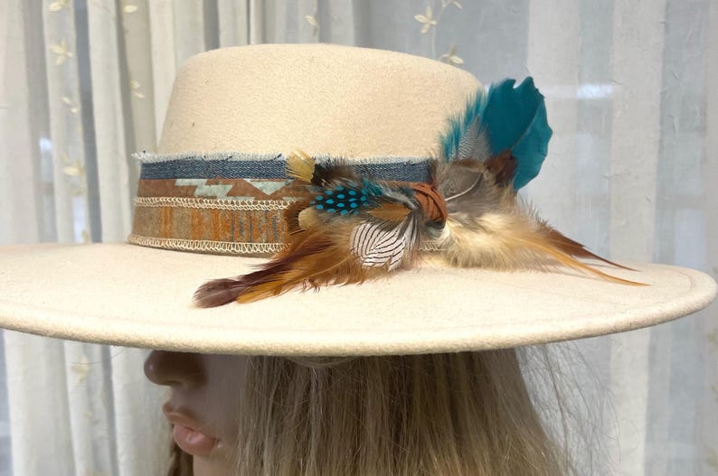 BEST SELLER Custom Cowboy HATBAND- Denim and Oregon Pen Wool- let’s Design Yours-Rodeochics Exclusive Custom Order-One of a Kind image 9