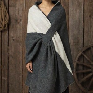 Tsin Lichii- Winter Wrap-Italian brushed wool-versatile coverup-Rodeochics Original Design- Limited Edition