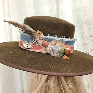 BEST SELLER Custom Cowboy HATBAND- Denim and Oregon Pen Wool- let’s Design Yours-Rodeochics Exclusive Custom Order-One  of a Kind