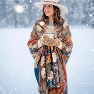 BUFFALO ROAMING  Wrap-western inspired-versatile coverup-Rodeochics Original Design-Limited Edition