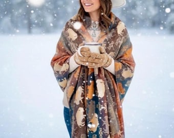 BUFFALO ROAMING  Wrap-western inspired-versatile coverup-Rodeochics Original Design-Limited Edition