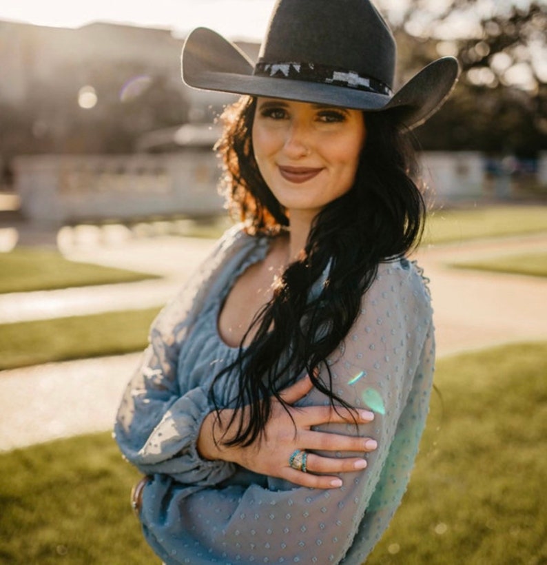Best Seller-Oregon PNW Wool Cowboy Hat Band-Handmade Western Cowgirl Hatband-rodeogear- image 7