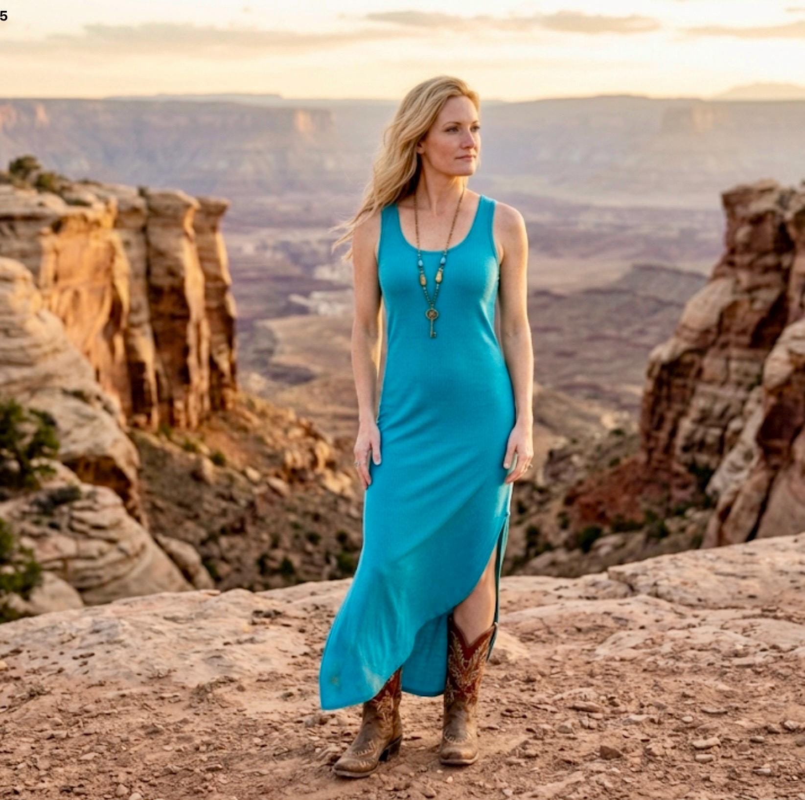 boho dresses to wear with cowboy boots Kaari Blue Dress NWT logicbroker Size:L | Pre-order Late September