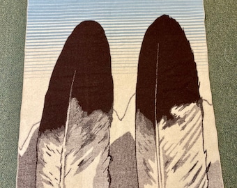 BABY EAGLE FEATHER-Crib Blanket-Brushed Wool -Rare Genuine Pen Wool-Handmade-Rodeochics Exclusive