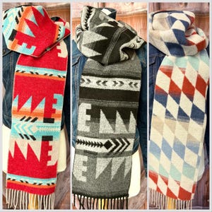 Western meets Mod Scarfs- choice of design-Handmade exclusively by Rodeochics-gift- western fashion-winter scarf- chic