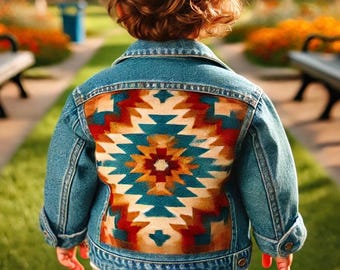 Custom made Child's Denim Jacket-choice of Fabric- Rodeochics exclusive