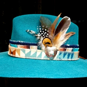BeST SELLER Custom Cowboy HATBAND Denim and Oregon  Pen Wool- let’s Design Yours-Rodeochics Exclusive Custom Order-One  of A Kind