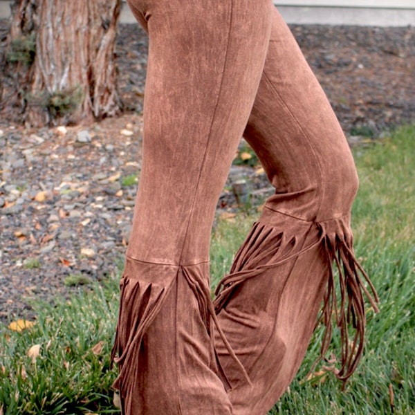 Distressed Fringed Leggings-Western influence-Bell bottoms-Boho Western-Rodeochics Exclusive Fun  Cowgirl Fashion-Yoga-Choice of color