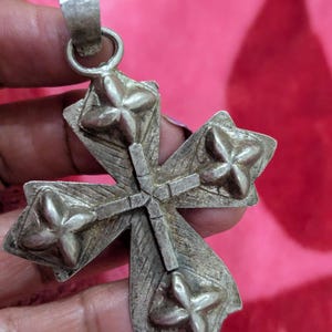 Antique Ethiopian Orthodox Coptic Christian Silver Cross Pendant